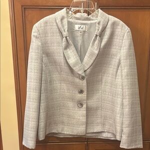 Le Suit Gray Textured Blazer Tailored Fit